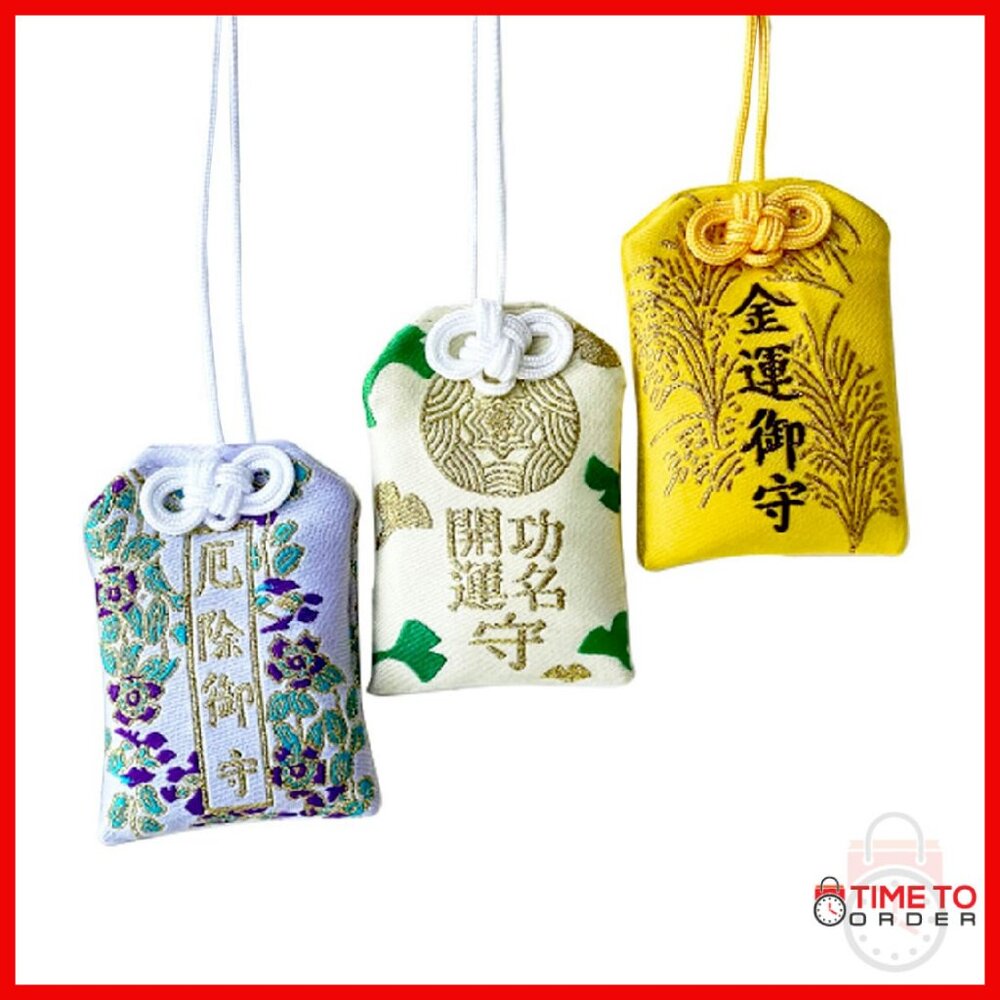 Traditional Japanese Omamori Lucky Charm Amulet Set For Love Health Success